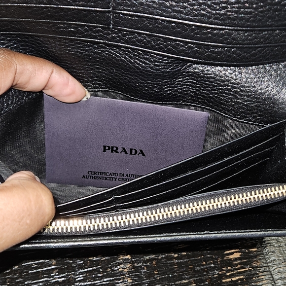 PRADA Logo Leather Long Bifold Wallet - Picture 7 of 10